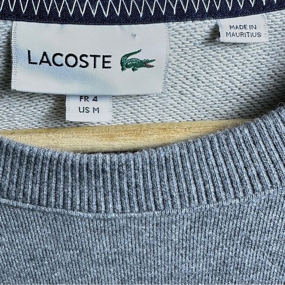 Lacoste Mens Pennants M Badge Cotton Fleece Sweatshirt Crew Neck Logo - Picture 6 of 9